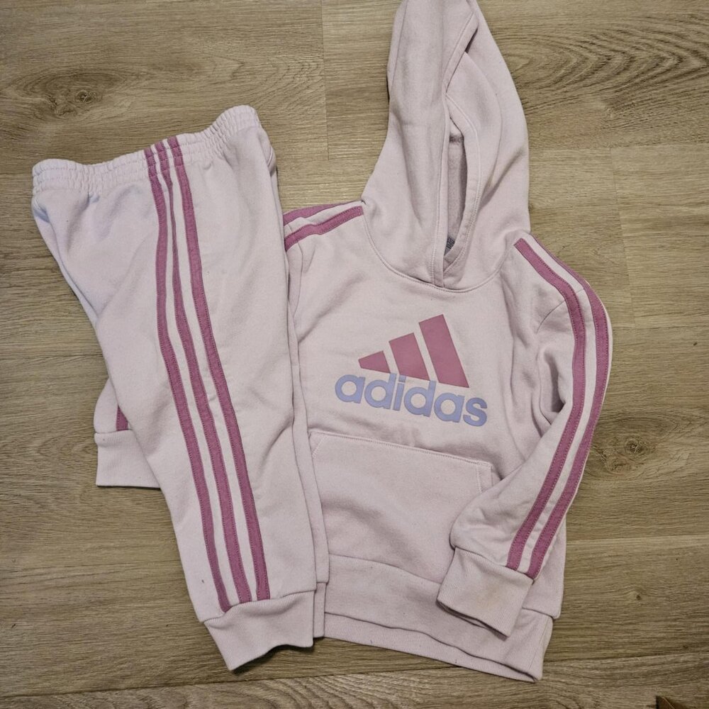 Adidas Toddler Hoodie and Sweatpants, Purple, 2T